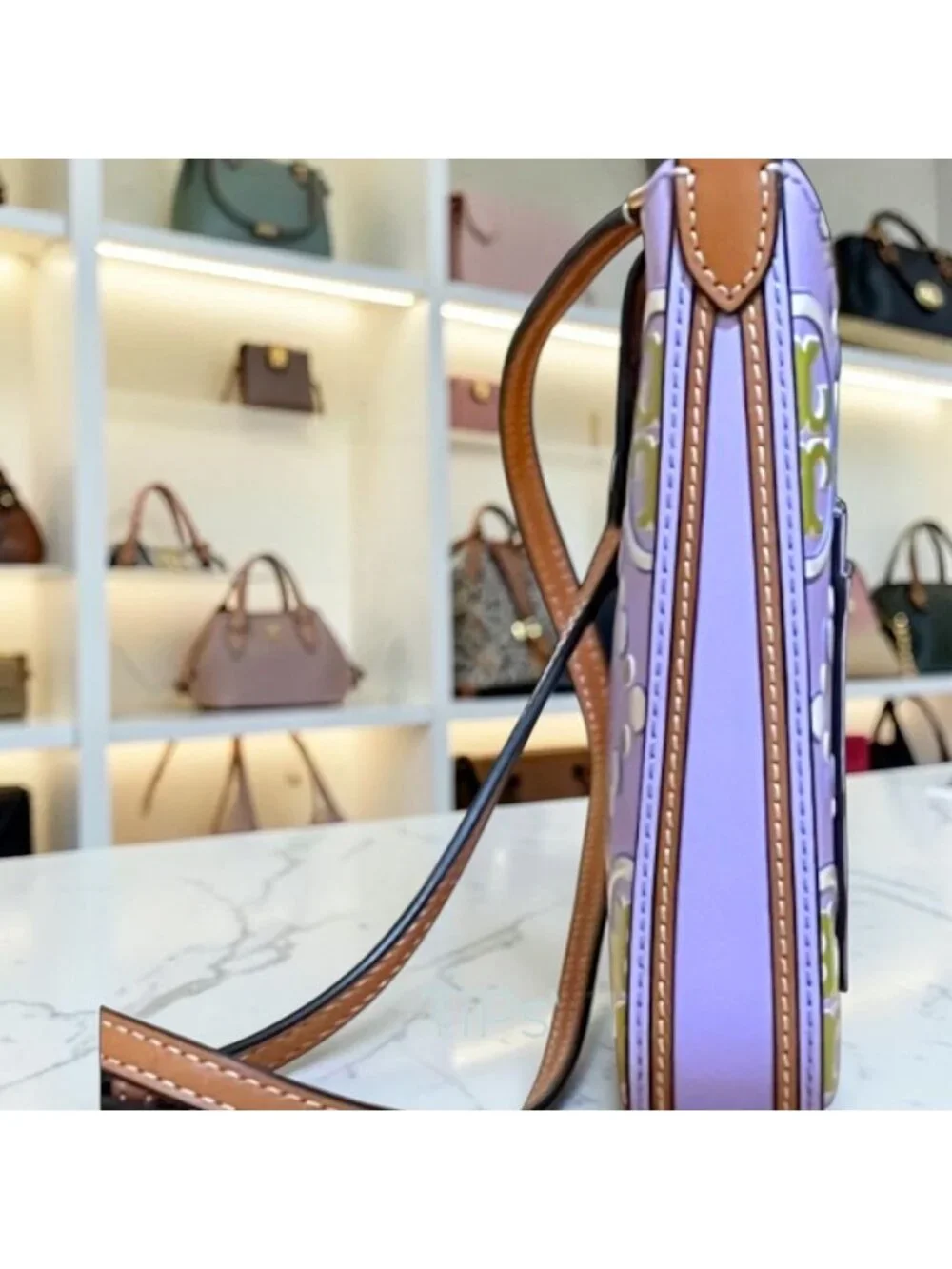 TORY BURCH PURPLE & GREEN EMBOSSED CROSSBODY ✺✺